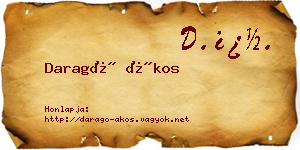 Daragó Ákos névjegykártya